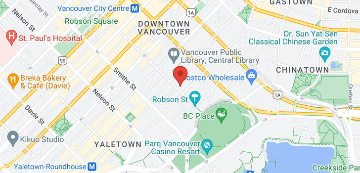map of 1201 233 ROBSON STREET